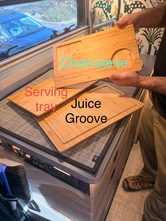 Charcuterie Board with integrated juice groove