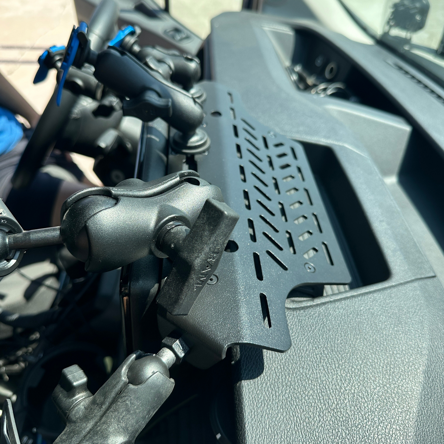 Ford Transit Dash Mount – Navidok No-Drill Dash Mount for 12" Screen Vans - with Dual RAM Balls, T-Slot Track