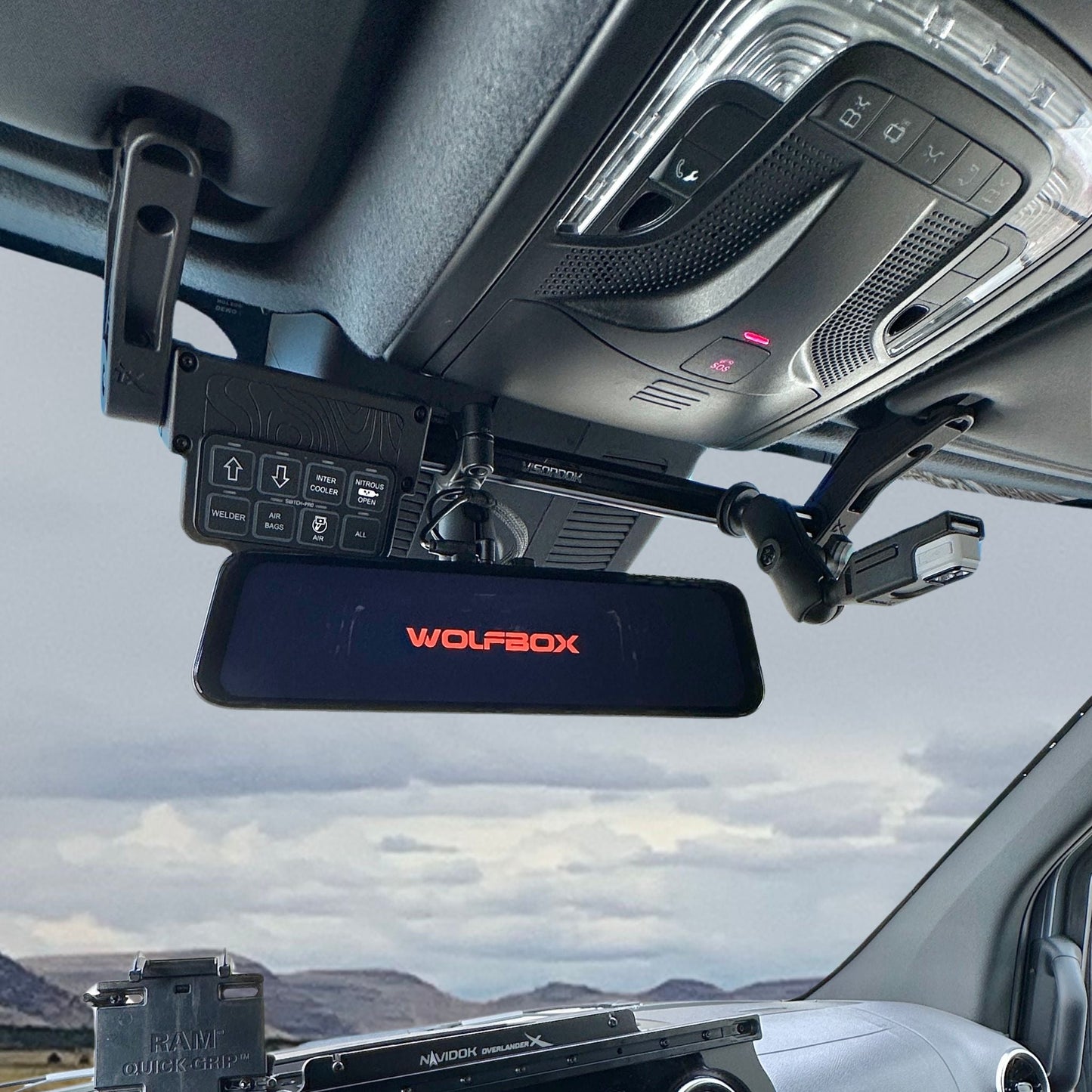 WOLFBOX Dash Cam Visordok Tube Mount
